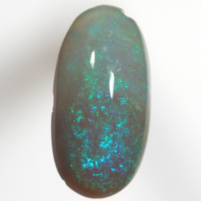 SOLID SEMI BLACK OPAL Sparkles of green over blue, high dome